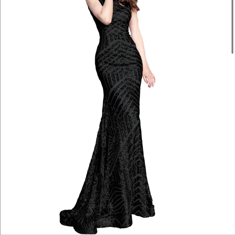 JOVANI Black Sequin Gown
